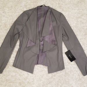 ZARA gray light leather jacket xs
